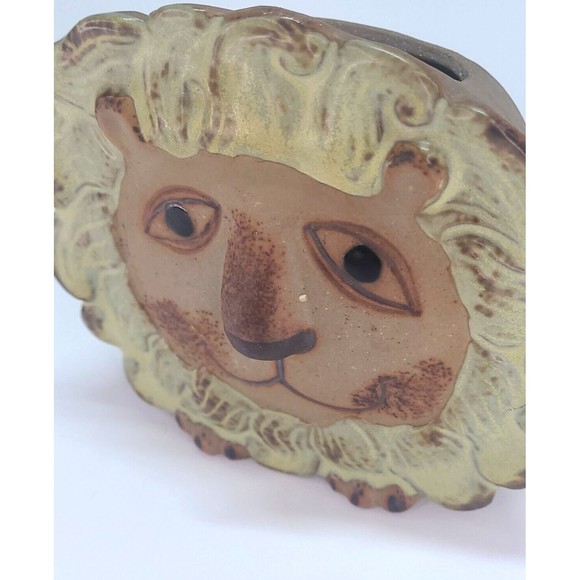 5" Lisa Larson Pottery Lion Afrika Small Vase Figure & Wall Pocket LL mark - Picture 9 of 14
